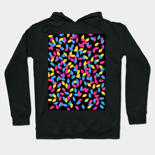 Pansexual Pride Scattered Leaves Hoodie by VernenInk